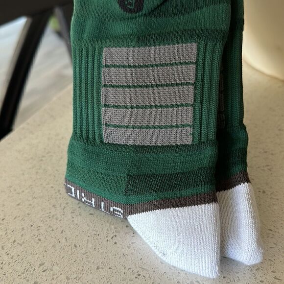 NWT University of North Texas Strideline Green Socks M/L Knit Striped Crew Sport - Picture 8 of 9